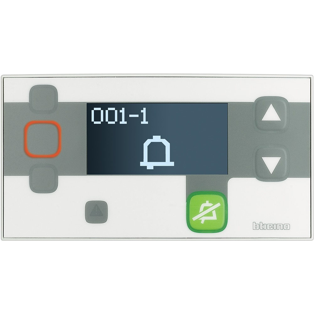 Terminale secondario locali con display digitale e pulsanti controllo per impianti elettrici senza sistemi bus