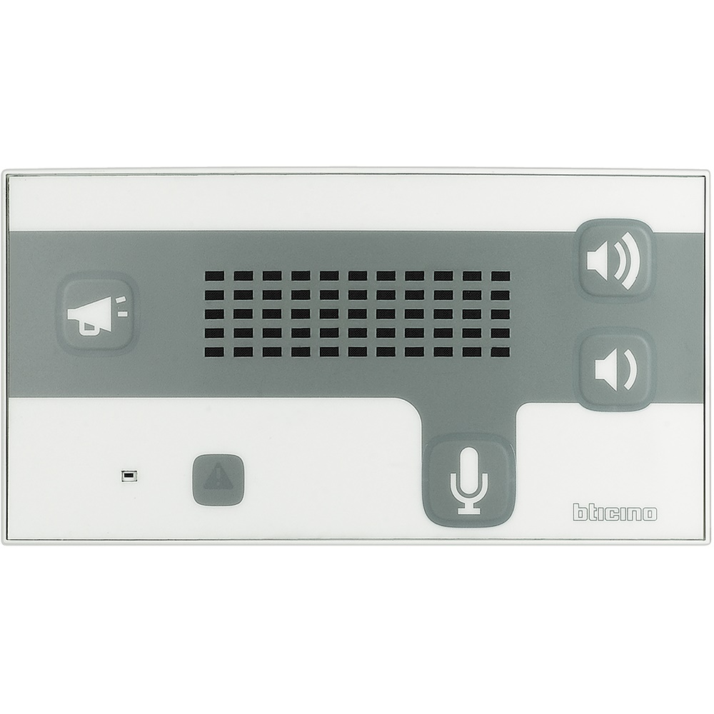 Terminale audio modulare CMTE3000 con microfono e altoparlanti per presidio e camere ospedaliere, materiale antibatterico, montaggio su guida DIN, comunicazione audio affidabile tra pazienti e personale infermieristico