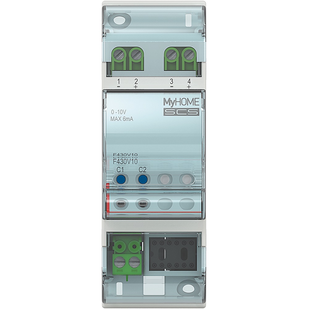 Attuatore DIN 2 uscite 0-10V controllo valvole proporzionali automazione domestica