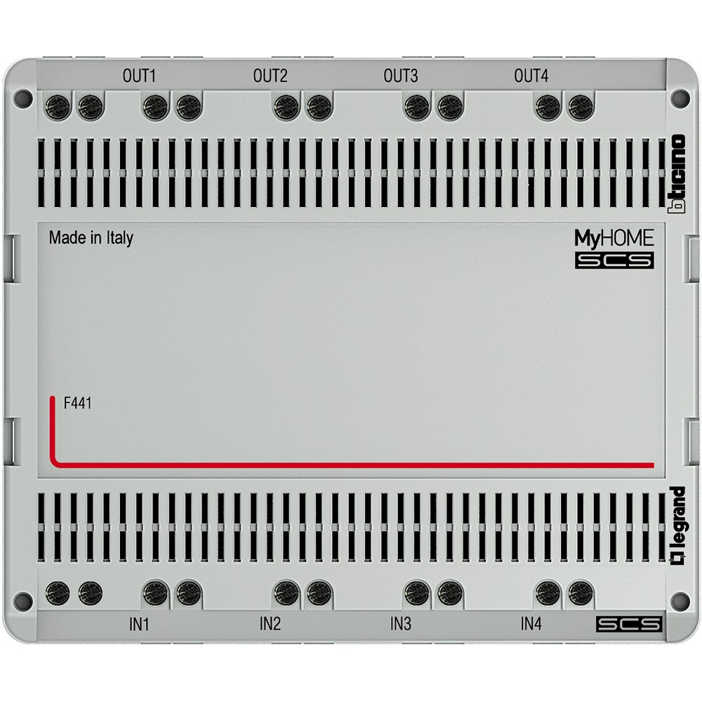Nodo audio/video modulare 6 DIN con 4 ingressi e 4 uscite per impianti multimediali professionali e residenziali
