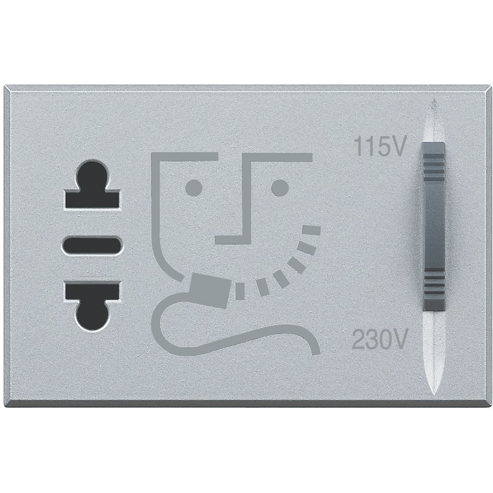 Presa rasoio 230V con trasformatore isolamento 3 moduli per bagno Axolute
