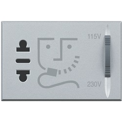 Presa rasoio 230V con trasformatore isolamento 3 moduli per bagno Axolute