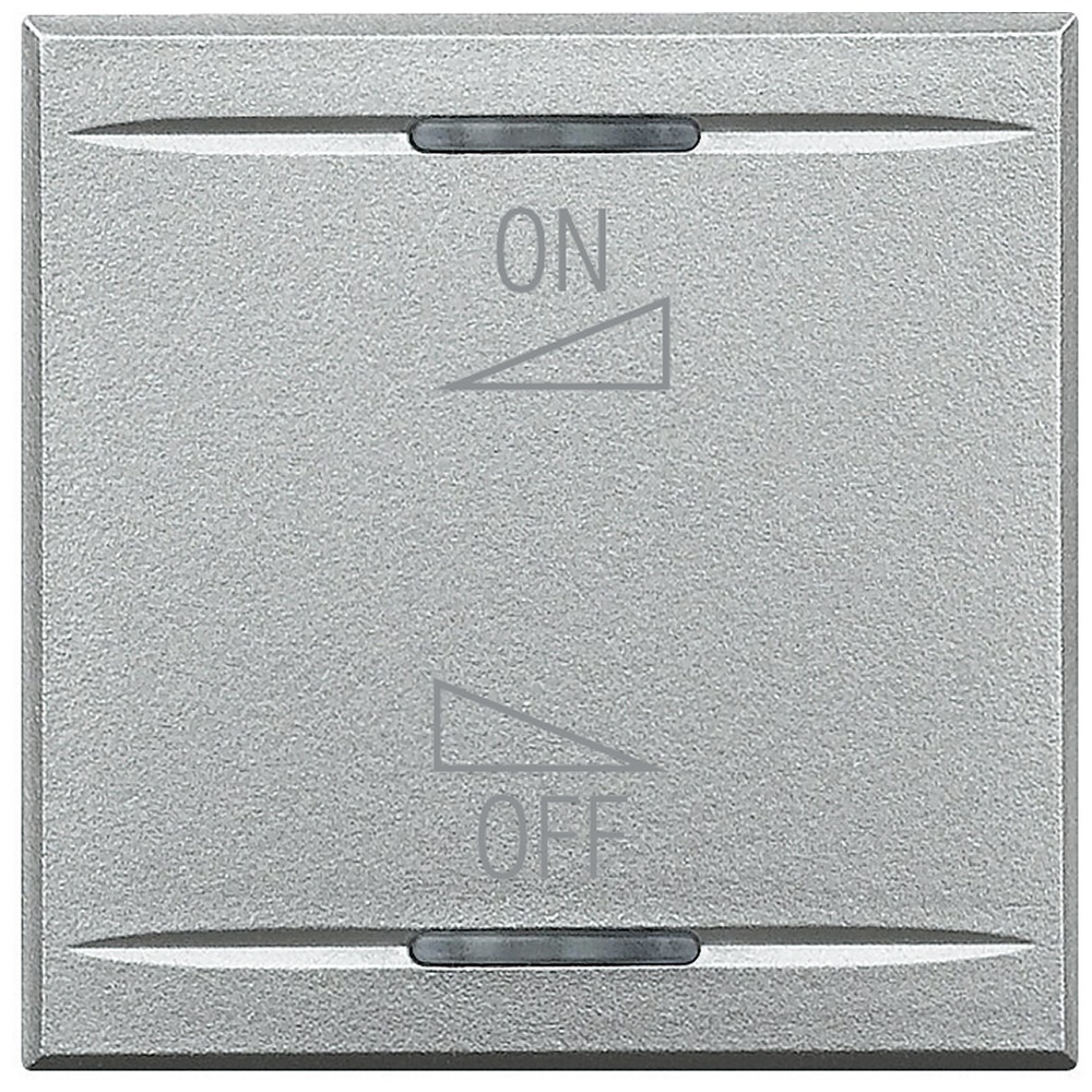Copritasto Axolute 2 moduli 2 funzioni lenti illuminabili simbolo ON OFF regolazione tecnica