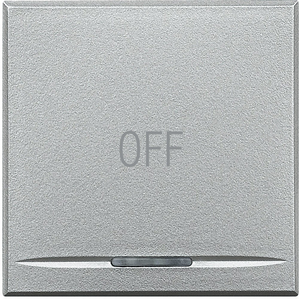 Copritasto Axolute OFF 2 moduli con lente illuminabile simbolo OFF per impianti elettrici residenziali e commerciali