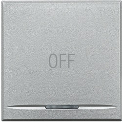Copritasto Axolute OFF 2 moduli con lente illuminabile simbolo OFF per impianti elettrici residenziali e commerciali