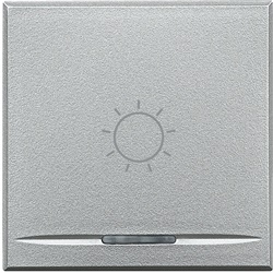 Copritasto Axolute simbolo luce 2 moduli chiaro con lente illuminabile per impianti elettrici tecnologici
