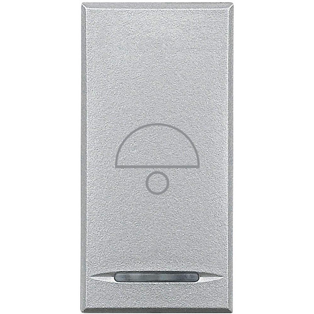 Copritasto Axolute 1 modulo simbolo campana lente illuminabile per impianti elettrici tech