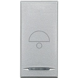 Copritasto Axolute 1 modulo simbolo campana lente illuminabile per impianti elettrici tech