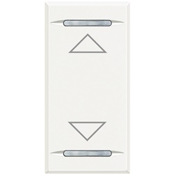 Copritasto Axolute 2 funzioni con lenti illuminabili serigrafia SU GIU 1 modulo bianco
