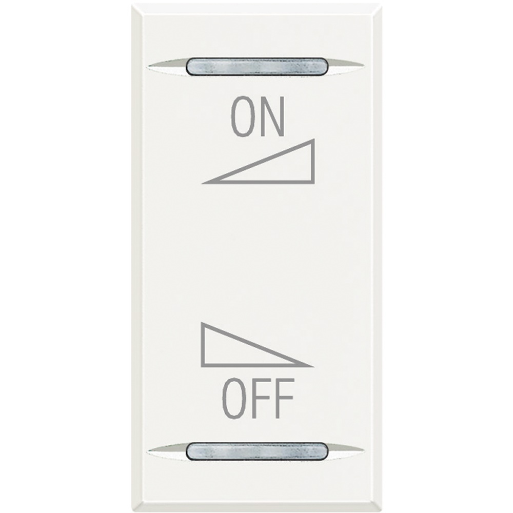 Copritasto Axolute ON OFF regolazione bianco 1 modulo con lenti illuminabili per impianti elettrici moderni