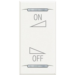 Copritasto Axolute ON OFF regolazione bianco 1 modulo con lenti illuminabili per impianti elettrici moderni