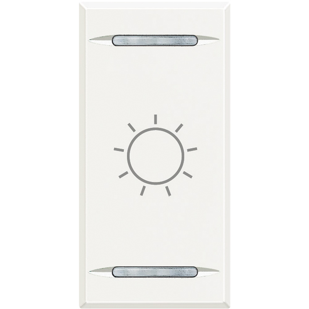 Copritasto Axolute 1 modulo bianco con simbolo luce e lente illuminabile per interruttori