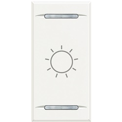 Copritasto Axolute 1 modulo bianco con simbolo luce e lente illuminabile per interruttori