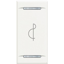 Copritasto Axolute 1 modulo bianco con serigrafia chiave di violino lenti illuminabili
