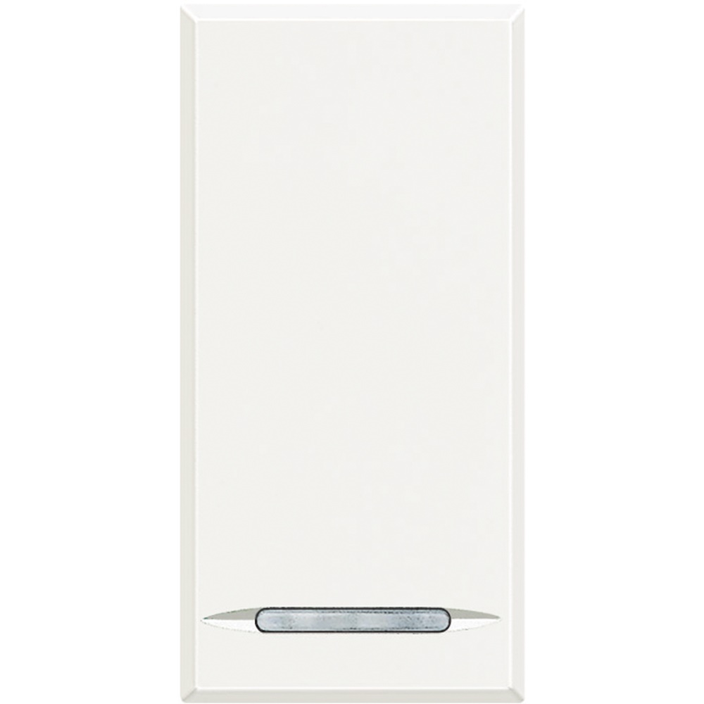 Copritasto Axolute 1 funzione 1 modulo bianco con lente illuminabile per impianti elettrici moderni