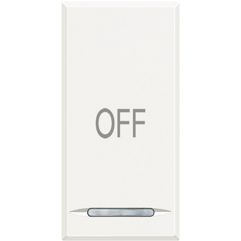 Copritasto Axolute OFF 1 modulo bianco con lente illuminabile per impianti elettrici moderni