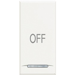 Copritasto Axolute OFF 1 modulo bianco con lente illuminabile per impianti elettrici moderni