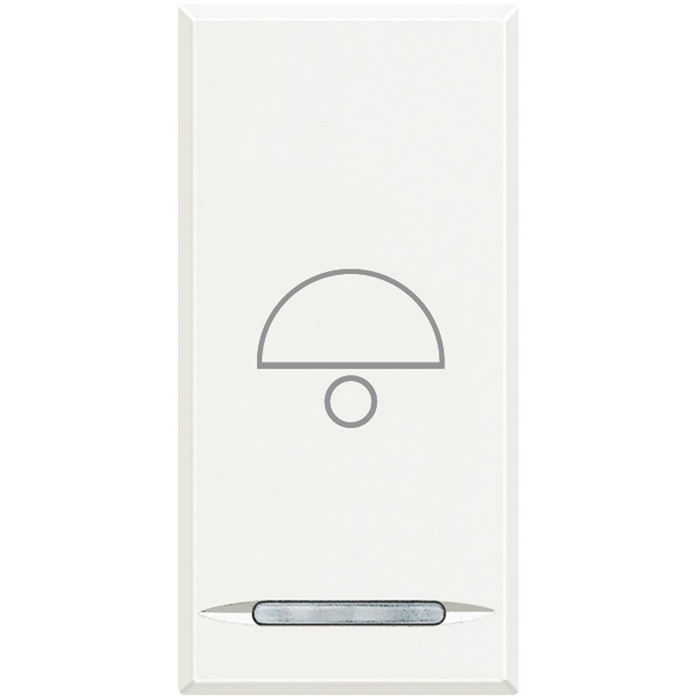 Copritasto Axolute 1 modulo simbolo campana lente illuminabile bianco