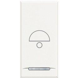 Copritasto Axolute 1 modulo simbolo campana lente illuminabile bianco
