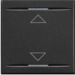 Copritasto Axolute 2 moduli antracite con simbolo su giù e lenti illuminabili per impianti elettrici