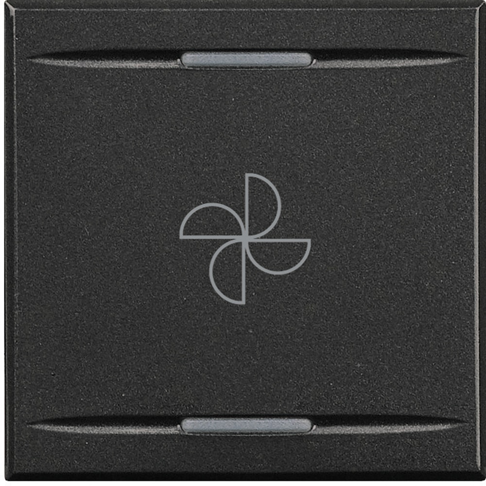 Copritasto Axolute 2 moduli antracite con simbolo aspiratore illuminabile per impianti elettrici residenziali e professionali