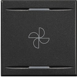 Copritasto Axolute 2 moduli antracite con simbolo aspiratore illuminabile per impianti elettrici residenziali e professionali