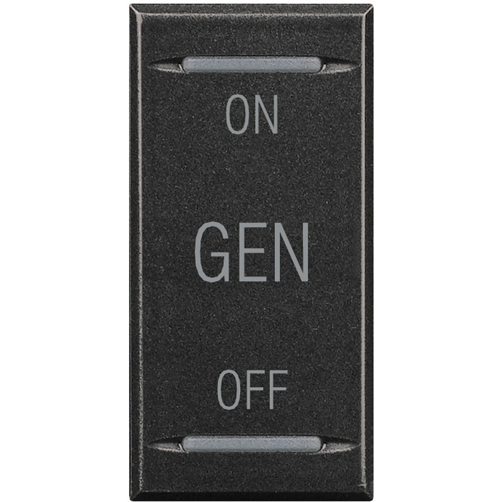 Copritasto Axolute 2 funzioni ON OFF GEN antracite con lenti illuminabili per impianti elettrici