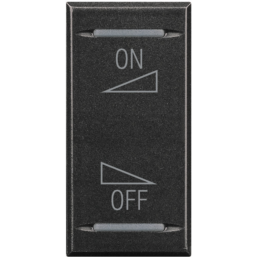 Copritasto Axolute ON OFF regolazione 1 modulo antracite con lenti illuminabili per impianti elettrici