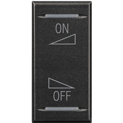 Copritasto Axolute ON OFF regolazione 1 modulo antracite con lenti illuminabili per impianti elettrici