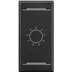 Copritasto Axolute 1 modulo simbolo luce serigrafato antracite illuminabile doppia funzione
