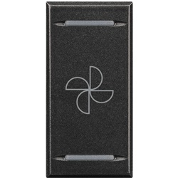 Copritasto aspiratore Axolute 1 modulo antracite con lenti illuminabili per impianti elettrici