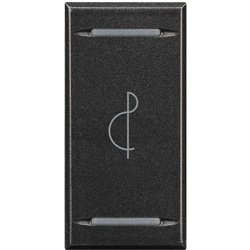 Copritasto Axolute 1 modulo violino scuro con simbolo chiave di violino per installazioni elettriche robuste e sicure