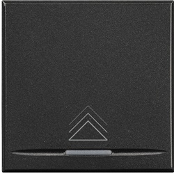 Copritasto dimmer Axolute 2 moduli antracite con lente illuminabile per impianti elettrici