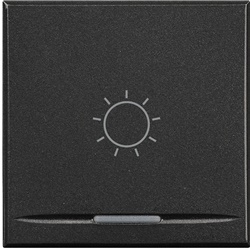 Copritasto Axolute 2 moduli simbolo luce antracite illuminabile per impianti elettrici