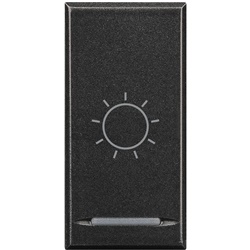 Copritasto Axolute 1 modulo simbolo luce illuminabile antracite per impianti elettrici