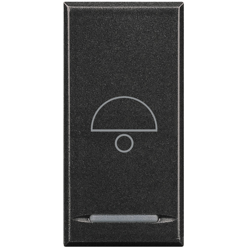 Copritasto Axolute simbolo campana antracite 1 modulo illuminabile per impianti elettrici senza alogeni