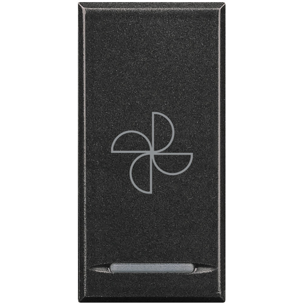 Copritasto aspiratore Axolute 1 modulo antracite con lente illuminabile e simbolo aspiratore