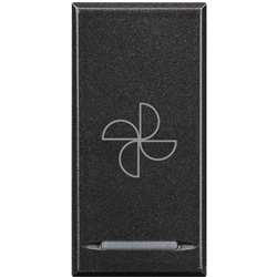 Copritasto aspiratore Axolute 1 modulo antracite con lente illuminabile e simbolo aspiratore