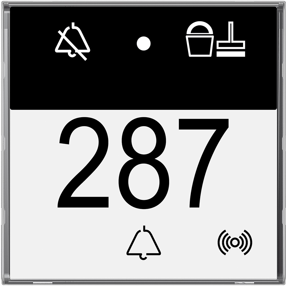 Lettore badge RFID Axolute Hotel DND-MUR con indicatore Non Disturbare e Pulsante suoneria, 2 moduli, collegamento SCS-BUS