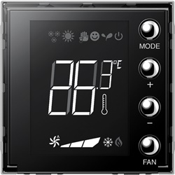 Termostato da incasso Axolute con display retroilluminato 2 moduli controllo temperatura singola zona fan coil SCS BUS