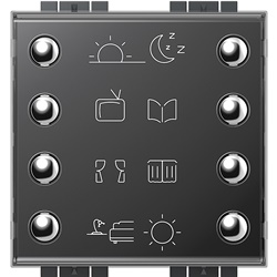 Comando 8 tasti bus gestione luci automazione tapparelle diffusione sonora 2 moduli SCS-BUS