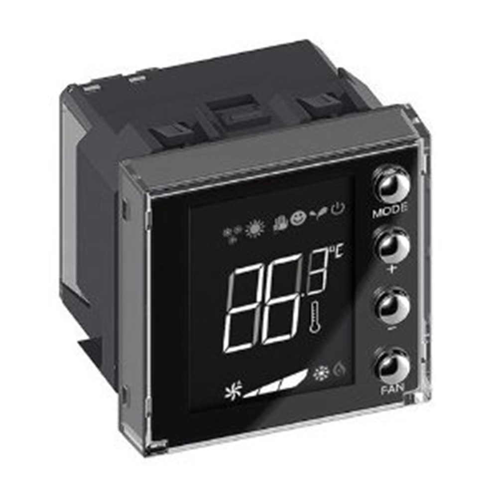 Termostato da incasso Livinglight 2 moduli display retroilluminato controllo temperatura zona fan coil SCS BUS