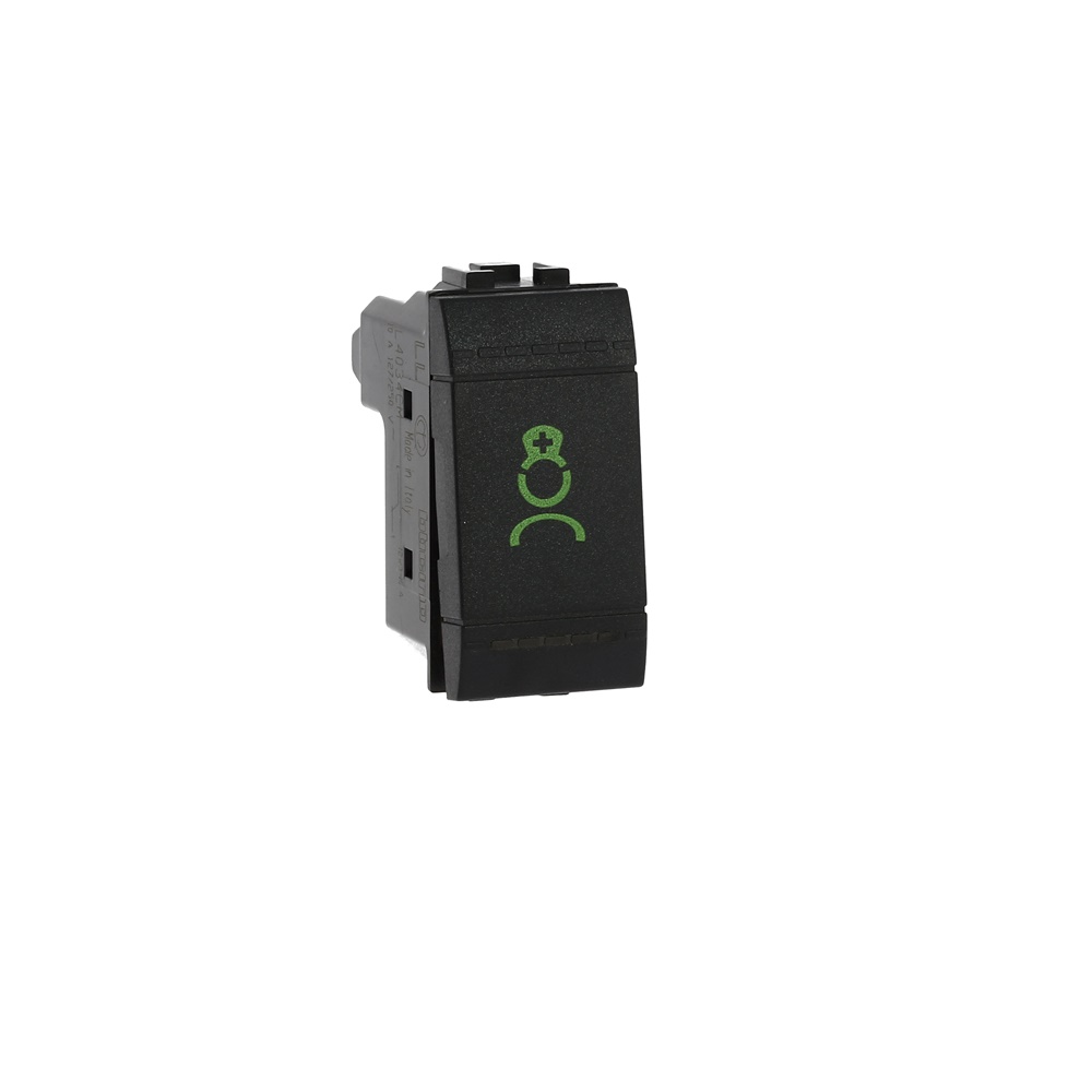 Pulsante presenza WC 1P NC antracite con icona infermiera per ambienti sanitari