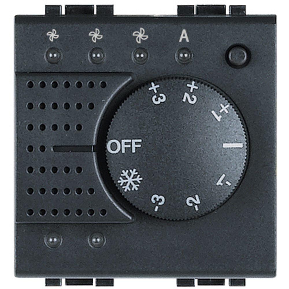 Sonda per fan-coil Livinglight controllo temperatura ambiente con manopola regolazione ±3°C per riscaldamento e raffrescamento interni