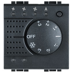Sonda per fan-coil Livinglight controllo temperatura ambiente con manopola regolazione ±3°C per riscaldamento e raffrescamento interni