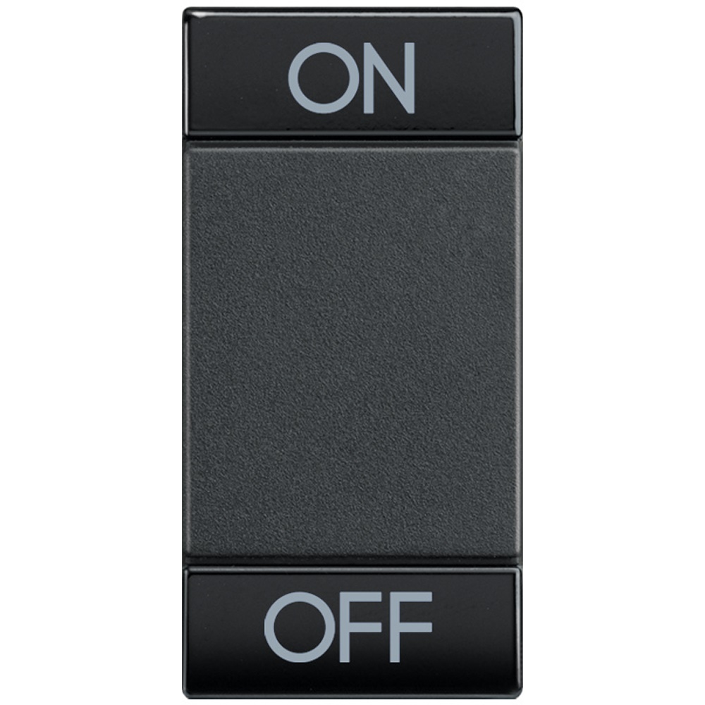 Copritasto Livinglight ON OFF 1 modulo antracite con lente illuminabile per impianti residenziali e commerciali