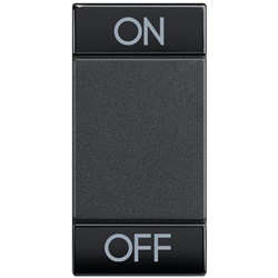 Copritasto Livinglight ON OFF 1 modulo antracite con lente illuminabile per impianti residenziali e commerciali