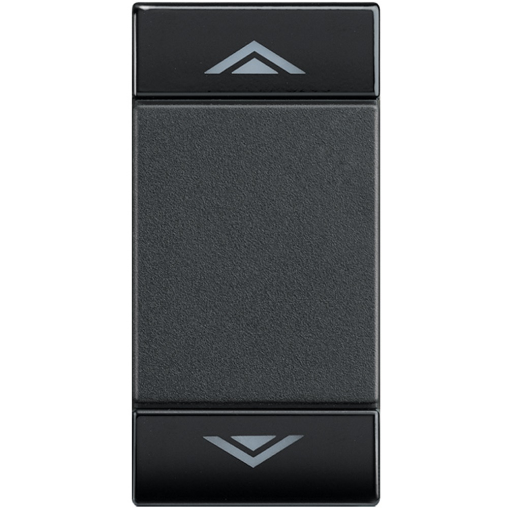 Copritasto Living nero 1 modulo ON OFF regolazione con lente illuminabile per installazioni elettriche residenziali e professionali