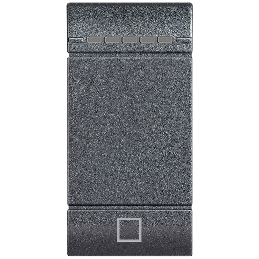 Copritasto Livinglight simbolo stop illuminabile 1 modulo antracite per impianti elettrici professionali