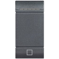 Copritasto Livinglight simbolo stop illuminabile 1 modulo antracite per impianti elettrici professionali